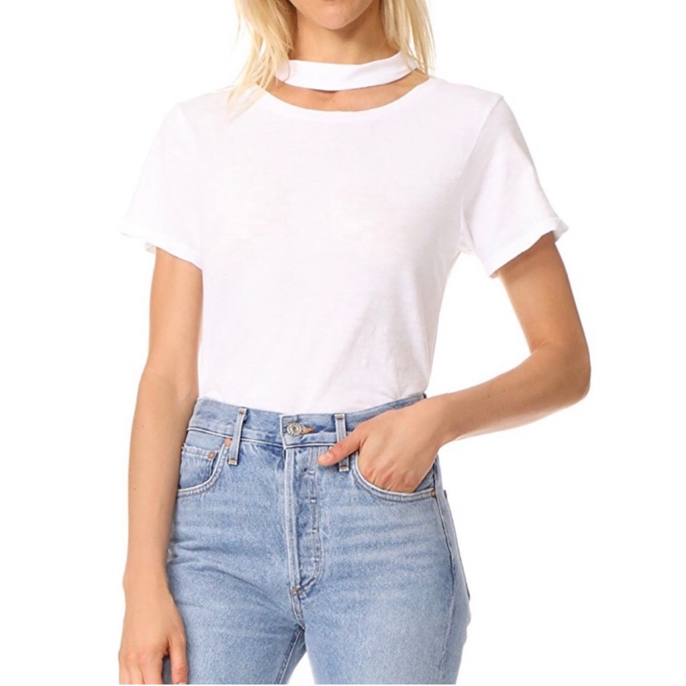 🆕LNA White Choker Tee Shirt
